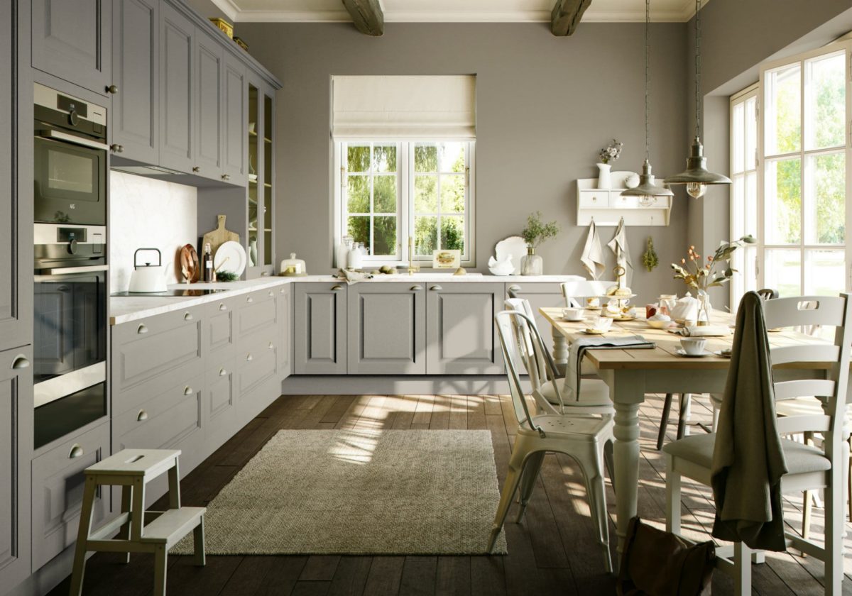 Raised and Fielded Cashmere Painted Kitchen