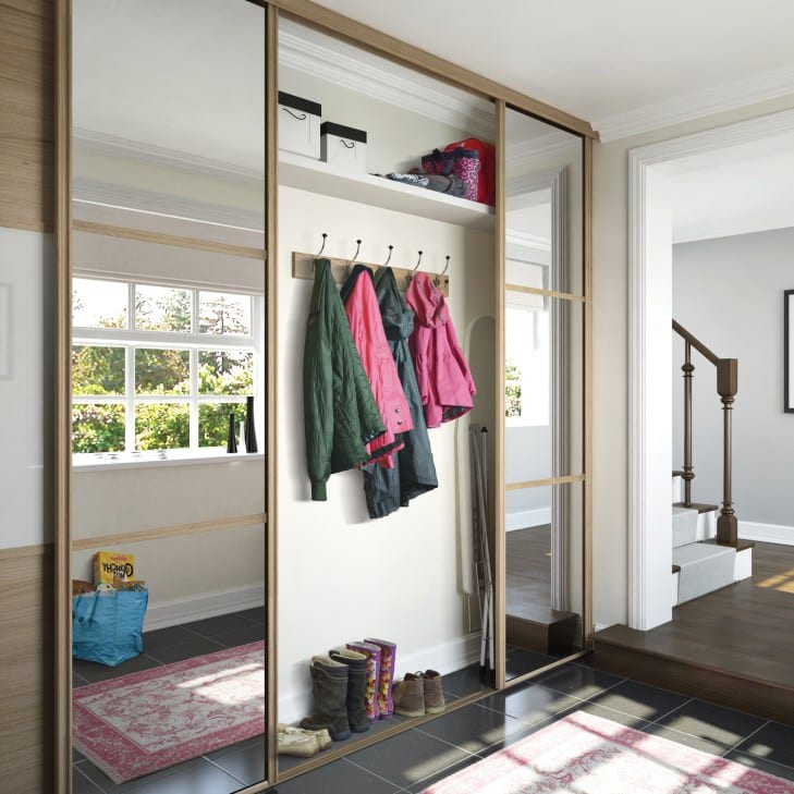 Classic sliding doors with storage space