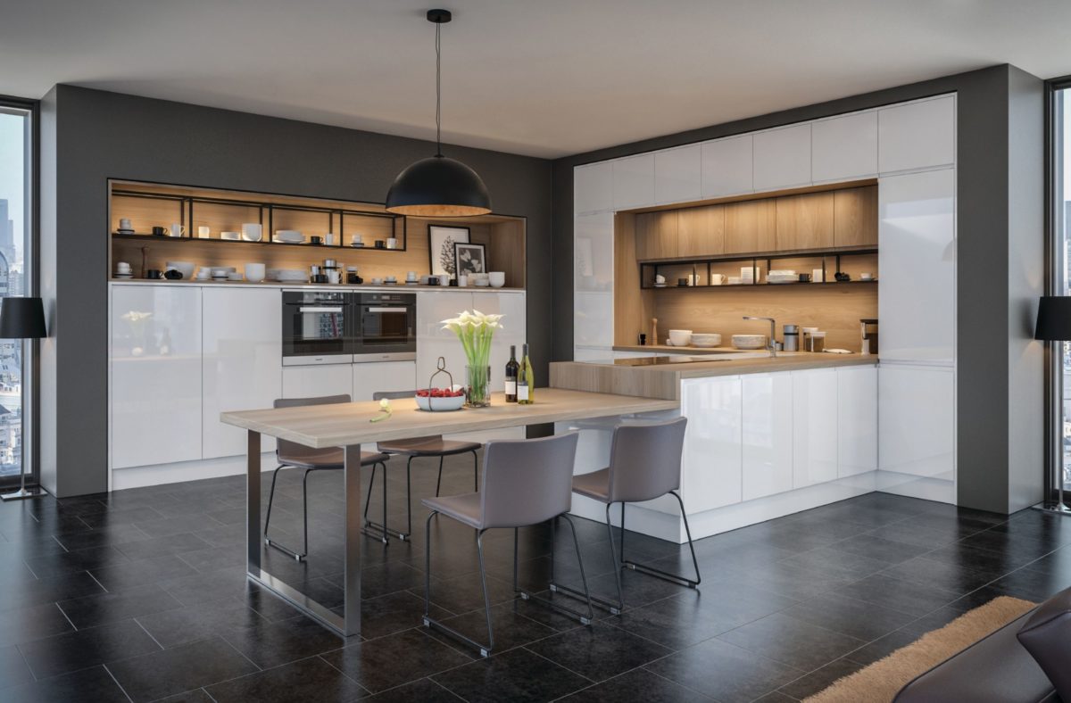 modern kitchen design and seating