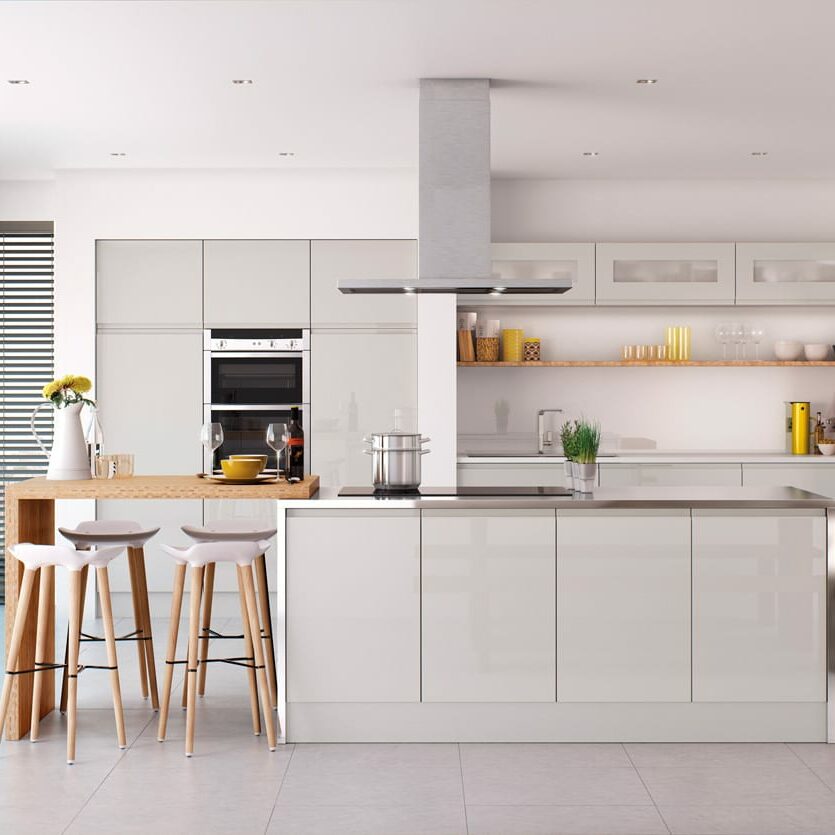 Roma kitchen in gloss grey
